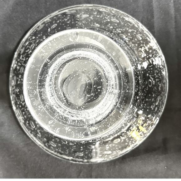 Handblown Bubble Seeded Footed Glass Bowl Vintage 1950's 8"-Excellent Mint! - Picture 10 of 10